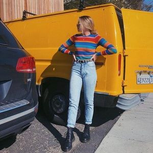 Ribbed Multicolor Striped Sweater